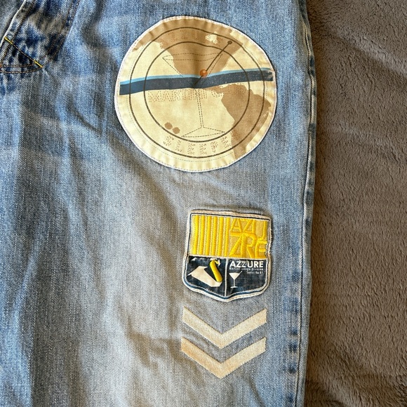 Vintage patchwork Azzure Denim baggy y2k jeans - Picture 3 of 7